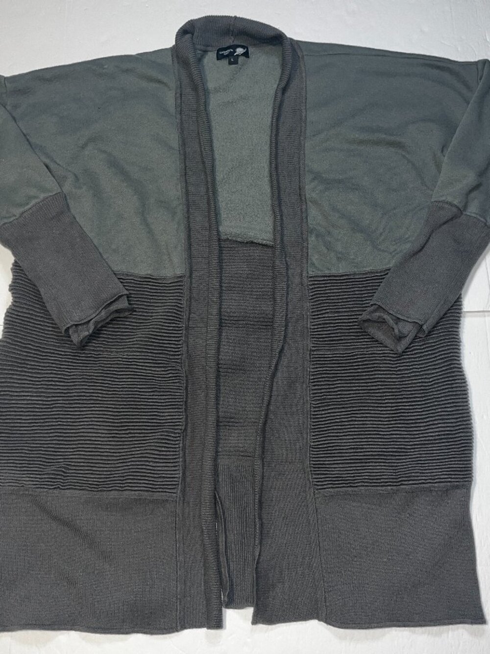 Fundamental Coast Women Flipside Fleece Slate Grey Cardigan L